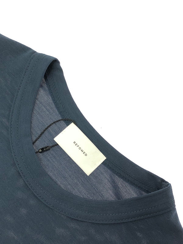 【中古美品】【メンズ】 REFOMED リフォメッド WOOL BASE RECU-YN01 ウール ベース 半袖Tシャツ トップス 140-260605-rt-06-tagh サイズ：174 カラー：ネイビー 万代Net店