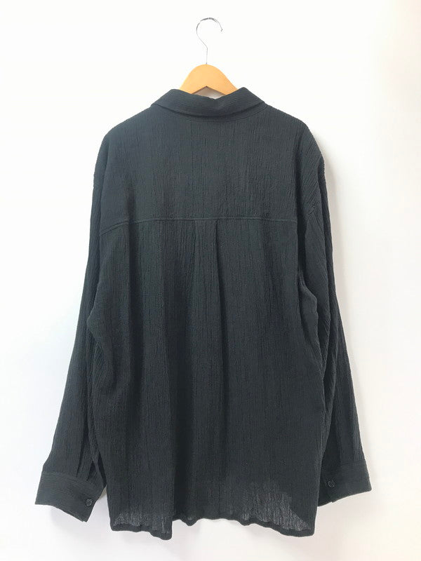 【中古美品】【メンズ】 ANCELLM アンセルム CREPE SHIRT JACKET ANCELLM クレープ シャツ ジャケット ライトアウター トップス 140-260604-rt-01-tagh サイズ：3 カラー：ブラック 万代Net店