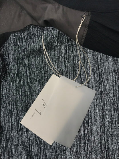 【中古美品】【メンズ】 ANCELLM アンセルム CREPE SHIRT JACKET ANCELLM クレープ シャツ ジャケット ライトアウター トップス 140-260604-rt-01-tagh サイズ：3 カラー：ブラック 万代Net店
