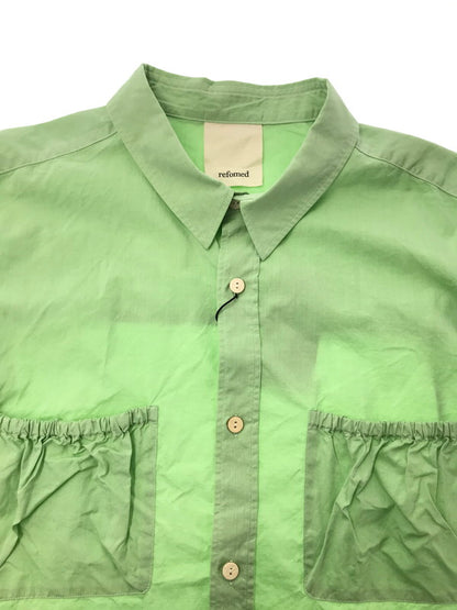 【中古美品】【メンズ】 REFOMED リフォメッド RESH-029 WRIST PATCH WIDE SHIRT リスト パッチ ワイド シャツ 140-260803-ty-03-tagh サイズ：2 カラー：ミント 万代Net店