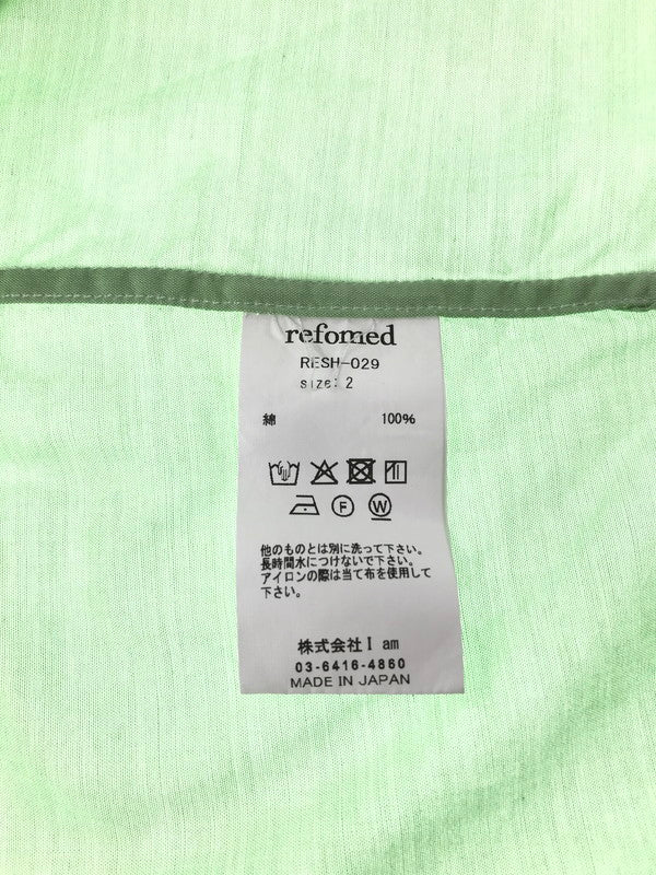 【中古美品】【メンズ】 REFOMED リフォメッド RESH-029 WRIST PATCH WIDE SHIRT リスト パッチ ワイド シャツ 140-260803-ty-03-tagh サイズ：2 カラー：ミント 万代Net店