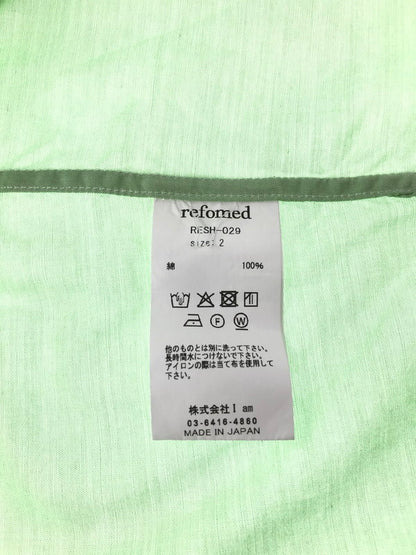 【中古美品】【メンズ】 REFOMED リフォメッド RESH-029 WRIST PATCH WIDE SHIRT リスト パッチ ワイド シャツ 140-260803-ty-03-tagh サイズ：2 カラー：ミント 万代Net店