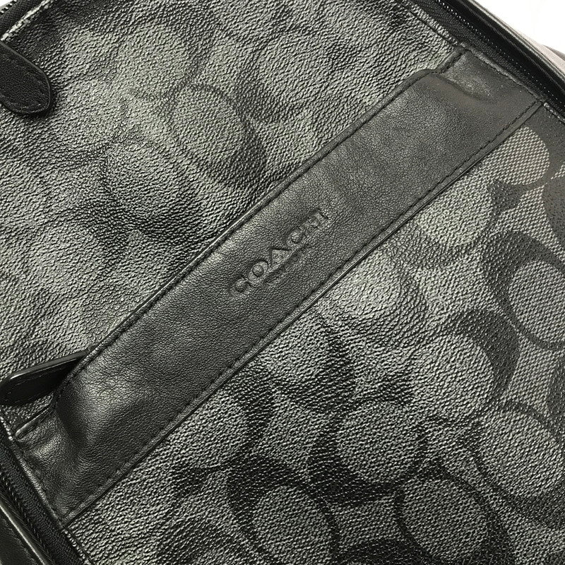 【中古品】【メンズ】 COACH コーチ F54787 SIGNATURE BODY BAG シグネチャー ボディ バッグ 鞄 カバン 180-260707-ty-05-tagh カラー：チャコール×ブラック 万代Net店
