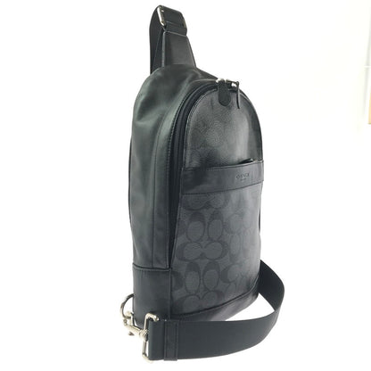 【中古品】【メンズ】 COACH コーチ F54787 SIGNATURE BODY BAG シグネチャー ボディ バッグ 鞄 カバン 180-260707-ty-05-tagh カラー：チャコール×ブラック 万代Net店