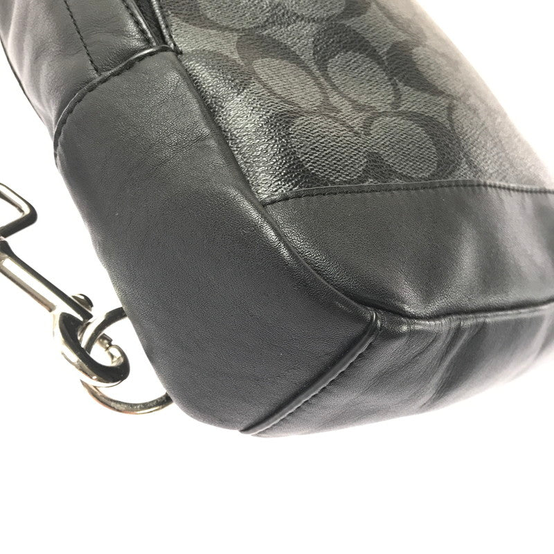 【中古品】【メンズ】 COACH コーチ F54787 SIGNATURE BODY BAG シグネチャー ボディ バッグ 鞄 カバン 180-260707-ty-05-tagh カラー：チャコール×ブラック 万代Net店