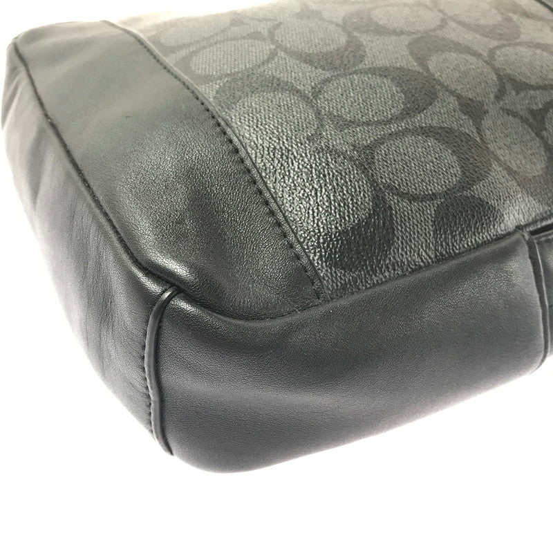【中古品】【メンズ】 COACH コーチ F54787 SIGNATURE BODY BAG シグネチャー ボディ バッグ 鞄 カバン 180-260707-ty-05-tagh カラー：チャコール×ブラック 万代Net店