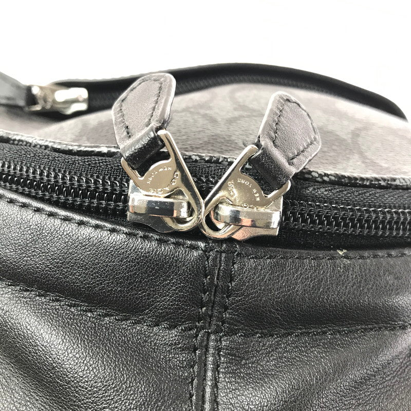 【中古品】【メンズ】 COACH コーチ F54787 SIGNATURE BODY BAG シグネチャー ボディ バッグ 鞄 カバン 180-260707-ty-05-tagh カラー：チャコール×ブラック 万代Net店