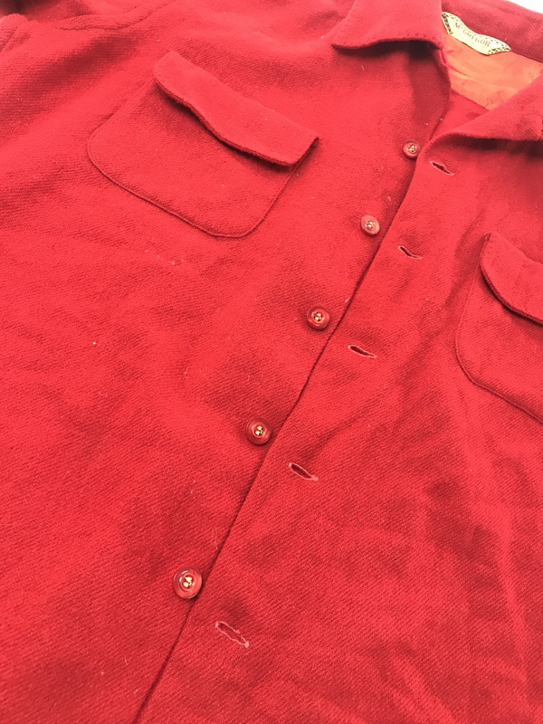【中古品】【メンズ】 MCGREGOR マックレガー 60～70's WOOL SHIRT 60～70年代 ウールシャツ トップス USA製 ビンテージ 146-260607-rt-06-tagh サイズ：M カラー：レッド 万代Net店