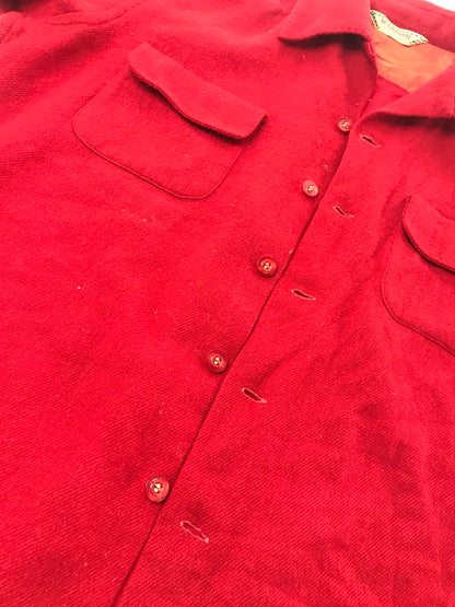 【中古品】【メンズ】 MCGREGOR マックレガー 60～70's WOOL SHIRT 60～70年代 ウールシャツ トップス USA製 ビンテージ 146-260607-rt-06-tagh サイズ：M カラー：レッド 万代Net店