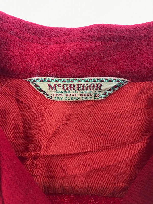 【中古品】【メンズ】 MCGREGOR マックレガー 60～70's WOOL SHIRT 60～70年代 ウールシャツ トップス USA製 ビンテージ 146-260607-rt-06-tagh サイズ：M カラー：レッド 万代Net店