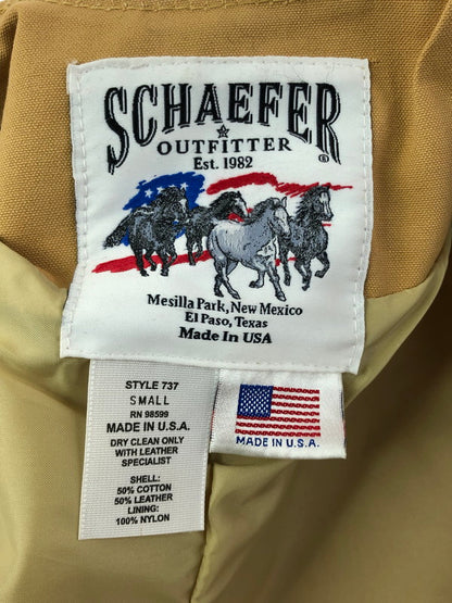 【中古品】【メンズ】 SCHAEFER シェーファー USA LEATHER SWITCHING VEST 737 USAレザー スイッチング ベスト トップス 145-260605-rt-10-tagh サイズ：S カラー：ブラウン 万代Net店