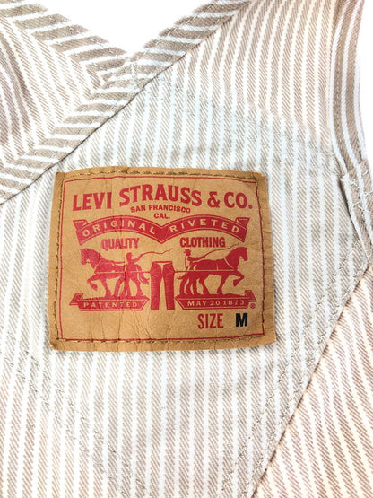 【中古品】【メンズ】 LEVI'S リーバイス STRIPE DENIM OVERALLS 79107-0019 ストライプ デニム オーバー オールズ 158-260624-rt-30-tagh サイズ：M カラー：ベージュ 万代Net店