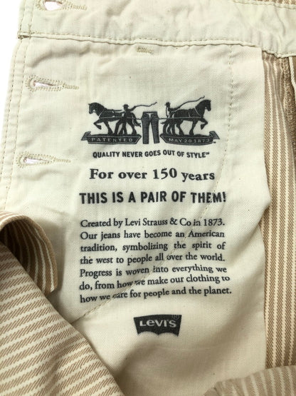 【中古品】【メンズ】 LEVI'S リーバイス STRIPE DENIM OVERALLS 79107-0019 ストライプ デニム オーバー オールズ 158-260624-rt-30-tagh サイズ：M カラー：ベージュ 万代Net店