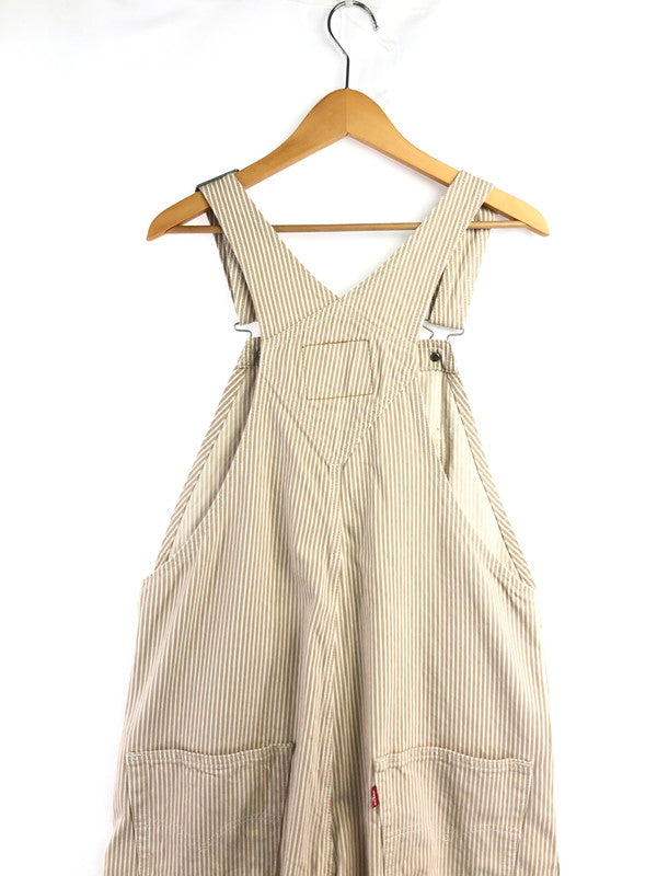 【中古品】【メンズ】 LEVI'S リーバイス STRIPE DENIM OVERALLS 79107-0019 ストライプ デニム オーバー オールズ 158-260624-rt-30-tagh サイズ：M カラー：ベージュ 万代Net店