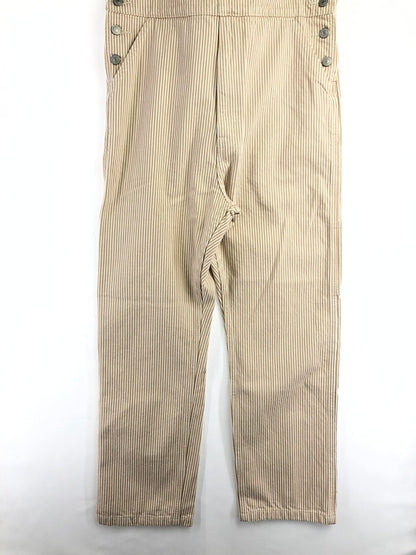 【中古品】【メンズ】 LEVI'S リーバイス STRIPE DENIM OVERALLS 79107-0019 ストライプ デニム オーバー オールズ 158-260624-rt-30-tagh サイズ：M カラー：ベージュ 万代Net店