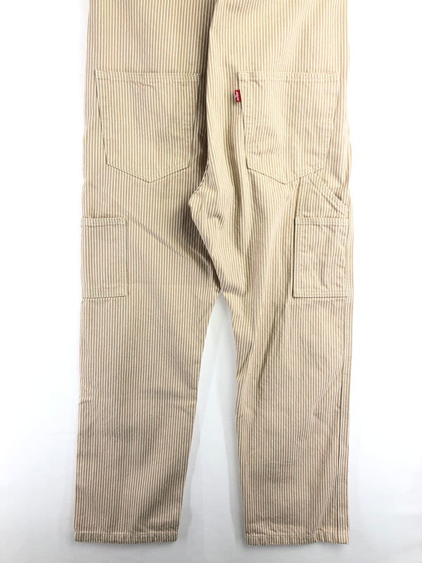 【中古品】【メンズ】 LEVI'S リーバイス STRIPE DENIM OVERALLS 79107-0019 ストライプ デニム オーバー オールズ 158-260624-rt-30-tagh サイズ：M カラー：ベージュ 万代Net店