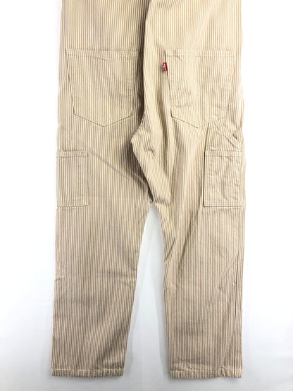 【中古品】【メンズ】 LEVI'S リーバイス STRIPE DENIM OVERALLS 79107-0019 ストライプ デニム オーバー オールズ 158-260624-rt-30-tagh サイズ：M カラー：ベージュ 万代Net店