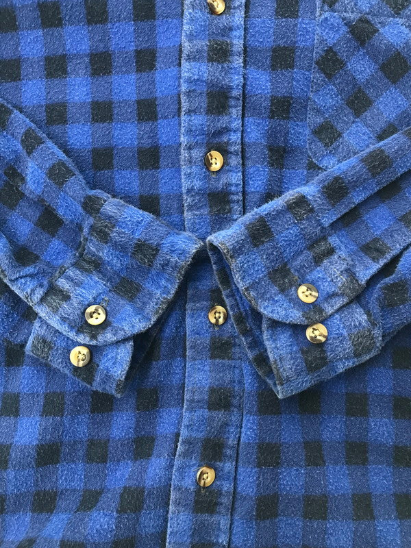 【現状渡し品】【メンズ】 PURITAN ピューリタン 90's L/S BUFFALO CHECK FLANNEL SHIRT 90年代 バッファロー チェック フランネル シャツ トップス 146-260604-rt-02-tagh サイズ：XL カラー：ブルー 万代Net店