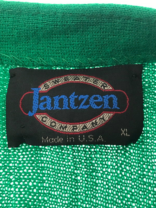 【中古品】【メンズ】 JANTZEN ジャンセン 80's KNIT CARDIGAN 80年代 ニット カーディガン USA製 ヴィンテージ トップス 146-260604-rt-04-tagh サイズ：XL カラー：グリーン 万代Net店
