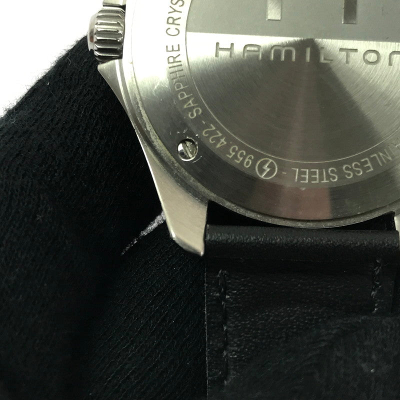 【中古品】【メンズ】 HAMILTON ハミルトン KHAKI AVIATION PILOT DAY DATE QUARTZ H64611555 カーキ アビエーション パイロット デイデイト クォーツ 腕時計 197-260607-na-20-tagh カラー：ブラック/シルバー 万代Net店