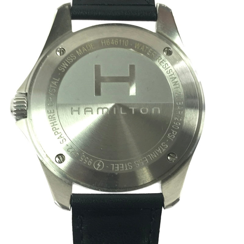 【中古品】【メンズ】 HAMILTON ハミルトン KHAKI AVIATION PILOT DAY DATE QUARTZ H64611555 カーキ アビエーション パイロット デイデイト クォーツ 腕時計 197-260607-na-20-tagh カラー：ブラック/シルバー 万代Net店