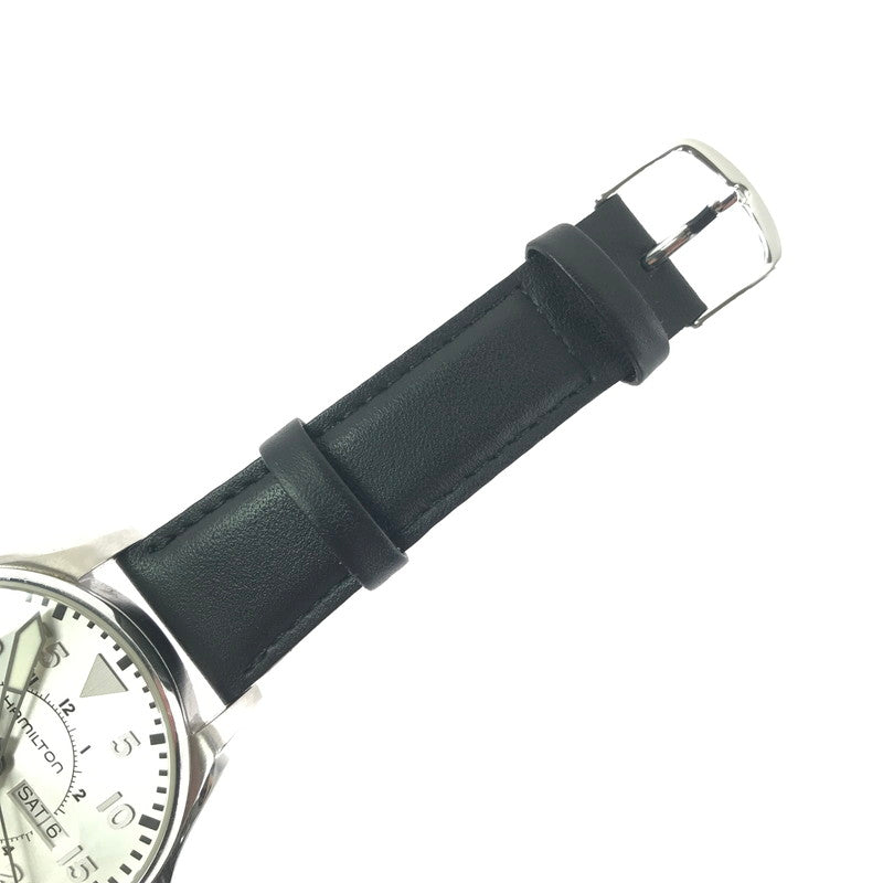 【中古品】【メンズ】 HAMILTON ハミルトン KHAKI AVIATION PILOT DAY DATE QUARTZ H64611555 カーキ アビエーション パイロット デイデイト クォーツ 腕時計 197-260607-na-20-tagh カラー：ブラック/シルバー 万代Net店