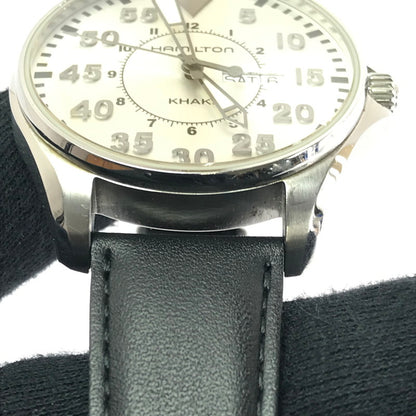 【中古品】【メンズ】 HAMILTON ハミルトン KHAKI AVIATION PILOT DAY DATE QUARTZ H64611555 カーキ アビエーション パイロット デイデイト クォーツ 腕時計 197-260607-na-20-tagh カラー：ブラック/シルバー 万代Net店