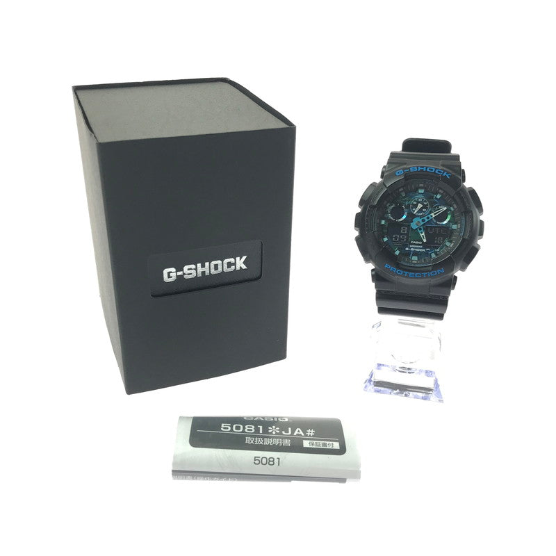 【中古品】【メンズ】 G-SHOCK ジーショック ANALOG-DIGITAL GA-100CB-1AJF アナログ デジタル クォーツ 腕時計 196-260607-na-21-tagh カラー：ブラック/ブルー 万代Net店