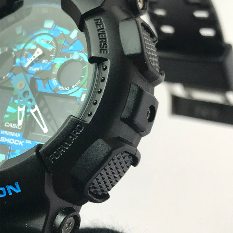 【中古品】【メンズ】 G-SHOCK ジーショック ANALOG-DIGITAL GA-100CB-1AJF アナログ デジタル クォーツ 腕時計 196-260607-na-21-tagh カラー：ブラック/ブルー 万代Net店