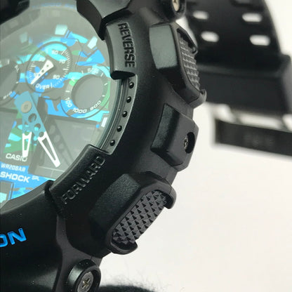 【中古品】【メンズ】 G-SHOCK ジーショック ANALOG-DIGITAL GA-100CB-1AJF アナログ デジタル クォーツ 腕時計 196-260607-na-21-tagh カラー：ブラック/ブルー 万代Net店