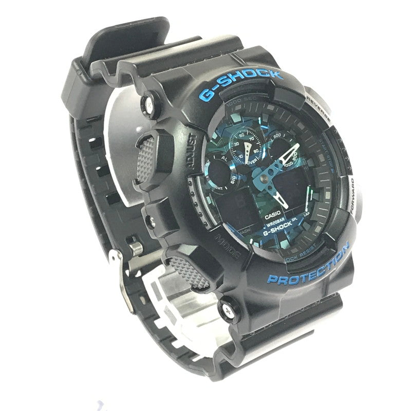 【中古品】【メンズ】 G-SHOCK ジーショック ANALOG-DIGITAL GA-100CB-1AJF アナログ デジタル クォーツ 腕時計 196-260607-na-21-tagh カラー：ブラック/ブルー 万代Net店