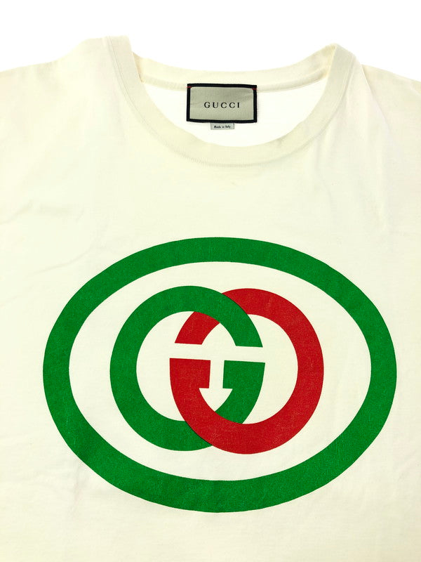 【中古品】【メンズ】 GUCCI グッチ 20SS INTERLOCKING G OVER SIZED TEE 565806-XJBAU インター ロッキング G オーバーサイズ Tシャツ トップス 183-260604-rt-12-tagh サイズ：L カラー：ホワイト 万代Net店