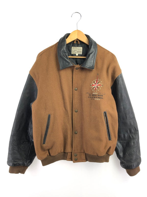 【中古品】【メンズ】 GQ-FORD ジーキュー フォード WOOL LEATHER STADIUM JACKET 127219 ウール レザー スタジアム ジャケット アウター 147-260605-rt-13-tagh サイズ：M カラー：ブラウン/ブラック 万代Net店