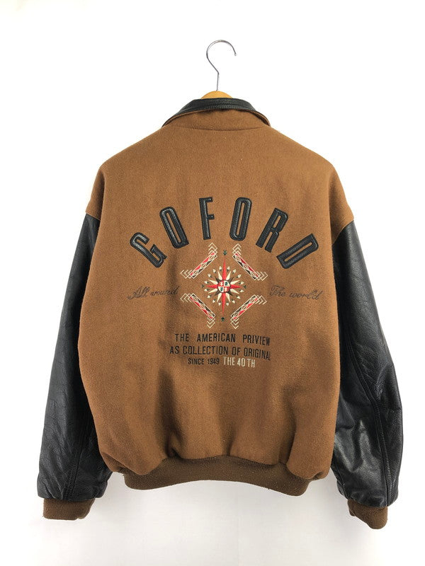 【中古品】【メンズ】 GQ-FORD ジーキュー フォード WOOL LEATHER STADIUM JACKET 127219 ウール レザー スタジアム ジャケット アウター 147-260605-rt-13-tagh サイズ：M カラー：ブラウン/ブラック 万代Net店
