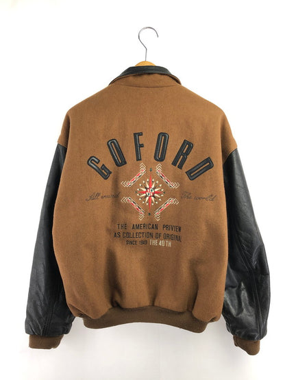 【中古品】【メンズ】 GQ-FORD ジーキュー フォード WOOL LEATHER STADIUM JACKET 127219 ウール レザー スタジアム ジャケット アウター 147-260605-rt-13-tagh サイズ：M カラー：ブラウン/ブラック 万代Net店