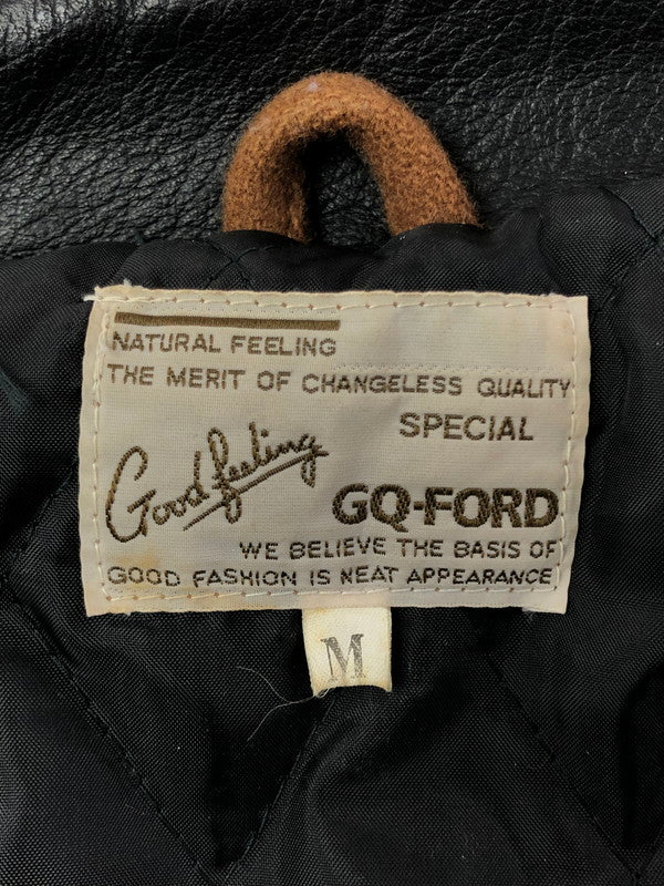 【中古品】【メンズ】 GQ-FORD ジーキュー フォード WOOL LEATHER STADIUM JACKET 127219 ウール レザー スタジアム ジャケット アウター 147-260605-rt-13-tagh サイズ：M カラー：ブラウン/ブラック 万代Net店