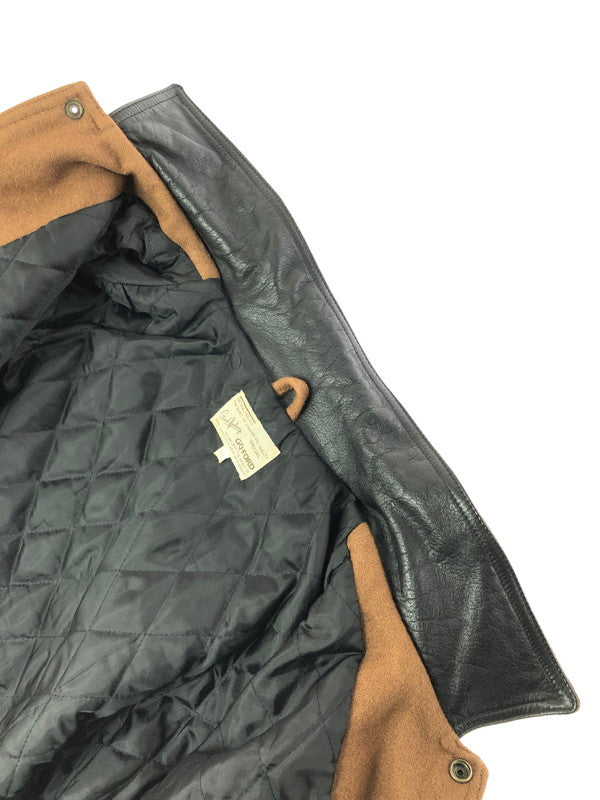 【中古品】【メンズ】 GQ-FORD ジーキュー フォード WOOL LEATHER STADIUM JACKET 127219 ウール レザー スタジアム ジャケット アウター 147-260605-rt-13-tagh サイズ：M カラー：ブラウン/ブラック 万代Net店