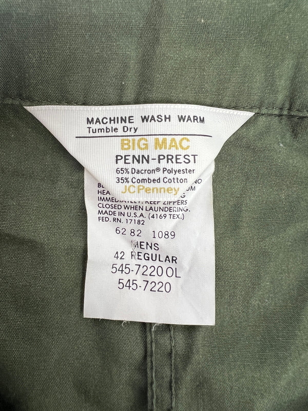 【中古品】【メンズ】 J.C. Penney BIG MAC ジェイシーペニー ビッグマック PENN DACRON COVERALLS ペンダクロン カバーオールズ オールインワン ツナギ 半袖 178-260620-kk-10-hon サイズ：42 カラー：オリーブ 万代Net店
