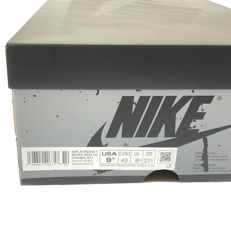 【中古品】【メンズ】 NIKE ナイキ AIR JORDAN 1 RETRO HIGH OG DZ5485-051 エアジョーダン 1 レトロ ハイ スニーカー 靴 160-260612-na-01-tagh サイズ：27.5cm US 9.5 カラー：BLACK/FIRE RED-WHITE-LT SMOKE GREY 万代Net店