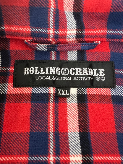 【中古美品】【メンズ】 ROLLING CRADLE ローリングクレイドル RAKURAI NEL RC-NS703 ラクライネル 長袖シャツ トップス 178-260620-kk-04-hon サイズ：XXL カラー：RED 万代Net店