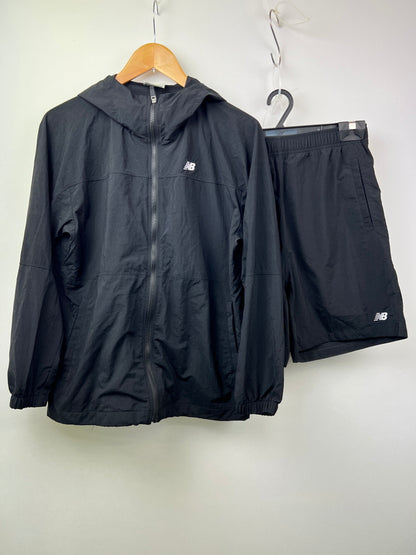 【中古品】【メンズ】 NEW BALANCE ニューバランス NYLON JACKET & SHORTS SET UP AMJ35450/AMS35450 ナイロンジャケット ショーツ セットアップ 178-260620-kk-11-hon サイズ：S カラー：ブラック 万代Net店