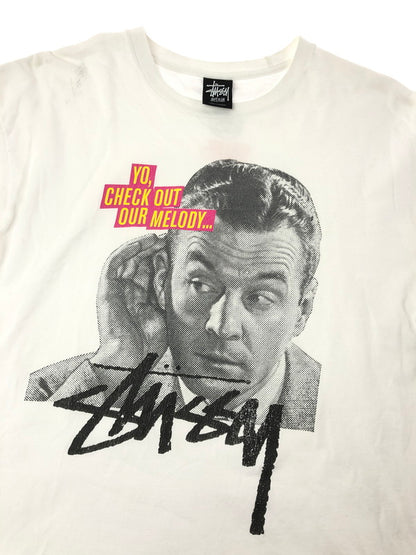 【中古品】【メンズ】 STUSSY ステューシー 00's YO, CHECK OUT OUR MELODY PRINT TEE プリント Tシャツ トップス 142-260611-rt-21-tagh サイズ：M カラー：ホワイト 万代Net店