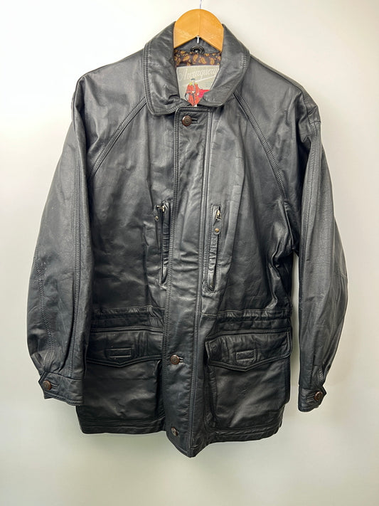 【中古品】【メンズ】 AWURQUERQUE アルバカーキ LEATHER BLOUSON レザーブルゾン アウター ハーフコート ジャケット 178-260620-kk-13-hon サイズ：M カラー：BLACK 万代Net店