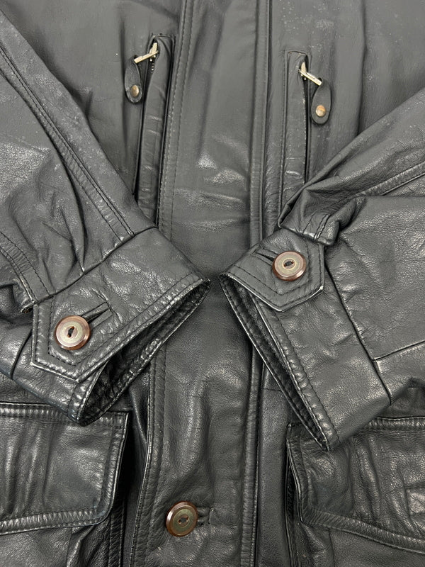 【中古品】【メンズ】 AWURQUERQUE アルバカーキ LEATHER BLOUSON レザーブルゾン アウター ハーフコート ジャケット 178-260620-kk-13-hon サイズ：M カラー：BLACK 万代Net店
