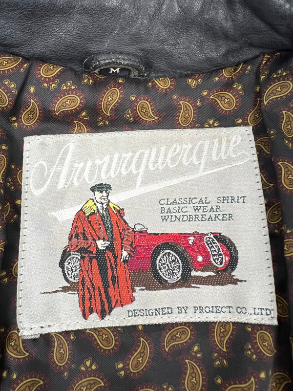 【中古品】【メンズ】 AWURQUERQUE アルバカーキ LEATHER BLOUSON レザーブルゾン アウター ハーフコート ジャケット 178-260620-kk-13-hon サイズ：M カラー：BLACK 万代Net店
