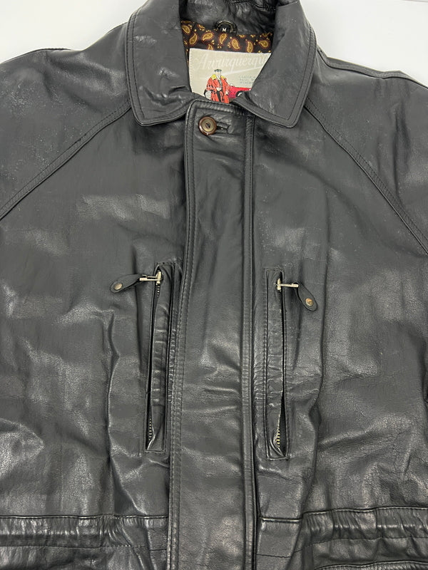 【中古品】【メンズ】 AWURQUERQUE アルバカーキ LEATHER BLOUSON レザーブルゾン アウター ハーフコート ジャケット 178-260620-kk-13-hon サイズ：M カラー：BLACK 万代Net店