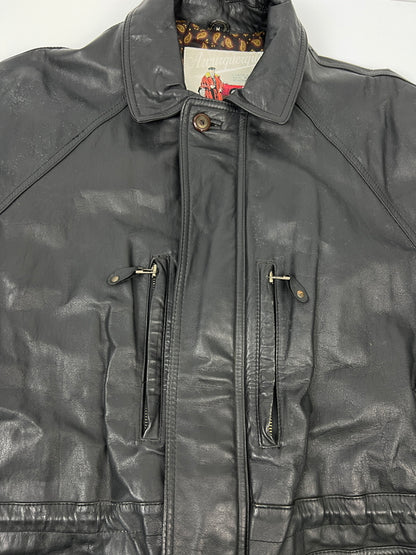 【中古品】【メンズ】 AWURQUERQUE アルバカーキ LEATHER BLOUSON レザーブルゾン アウター ハーフコート ジャケット 178-260620-kk-13-hon サイズ：M カラー：BLACK 万代Net店