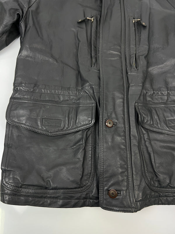 【中古品】【メンズ】 AWURQUERQUE アルバカーキ LEATHER BLOUSON レザーブルゾン アウター ハーフコート ジャケット 178-260620-kk-13-hon サイズ：M カラー：BLACK 万代Net店