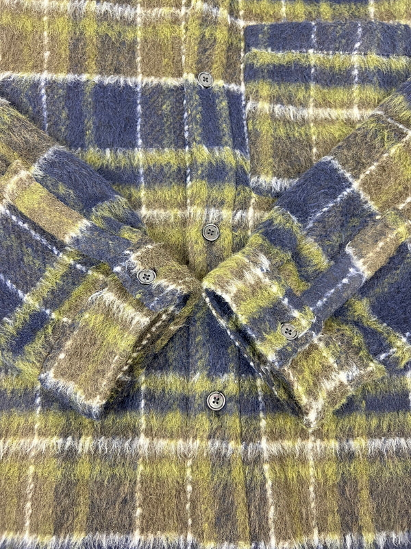 【中古品】【メンズ】 ZARA ザラ FAUX FUR OVERSHIRT フェイクファー オーバーシャツジャケット ライトアウター トップス 178-260620-kk-12-hon サイズ：XL カラー：グリーン系 万代Net店