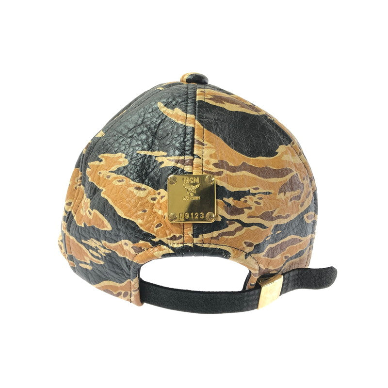 【中古品】【メンズ】 MCM エムシーエム ×PHENOMENON フェノメノン LEATHER CAP 1379-343-0319 レザー キャップ 帽子 185-260620-na-02-tagh カラー：カモ 万代Net店